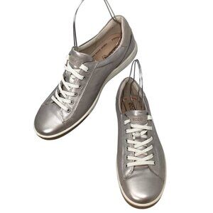 ECCO Chase II Sneakers 41 or US 10/10.5 Leather Lace Up Comfort Bronze Metallic